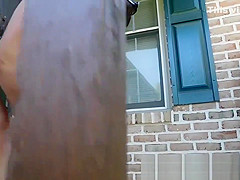 spying on a 38-year-old milf working on her front porch