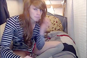 tasty t-girl Cums With Cockcage