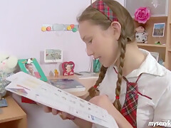 teen 18+ Minx With Pigtails Sodomy Sex
