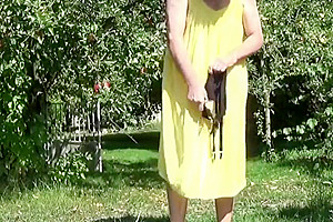 tranny shemale garden lingerie anal dildo 18