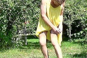 tranny shemale garden lingerie anal dildo 18