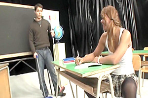 tranny student 18+ Uses ramrod For Teachable pont of time