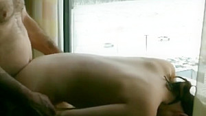 wife sucking cock after sex in hotel window higher res