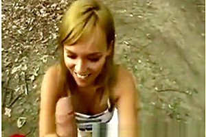 young blonde cgreetingsck love juiceed On In Public